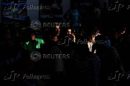 Newly-arrived migrants on the island of Crete