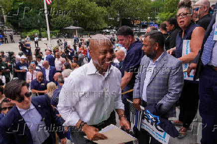New York City Mayor Eric Adams endorsed  by members of the law enforcement for re-election in New York