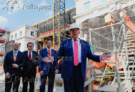 U.S. President Trump tours the Federal Reserve Board building in Washington, D.C.