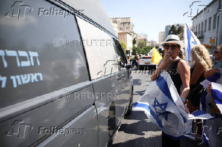 Funeral procession of Israeli hostage Idan Shtivi, whose body was recovered from the Gaza Strip in a military operation