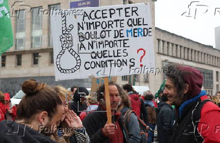 Protest against social reforms of the Belgian government