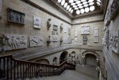 The renovated Grand Staircase at Castle Howard is unveiled following a major restoration of the castle, in York
