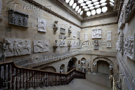 The renovated Grand Staircase at Castle Howard is unveiled following a major restoration of the castle, in York