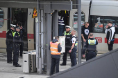 Aftermath of a knife attack at Hamburg's main train station