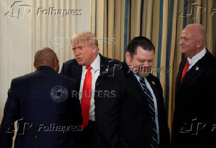 U.S. President Trump participates in a roundtable discussion with the Fraternal Order of Police at the White House