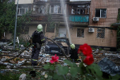 Aftermath of a Russian drone attack in Kharkiv