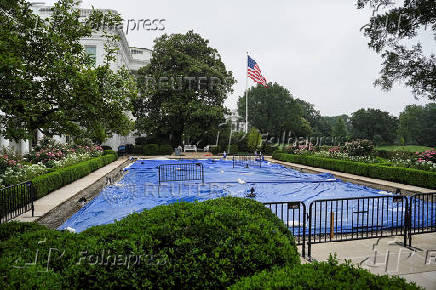 Rose Garden renovation at the White House in Washington