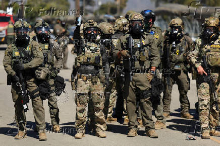 U.S. federal agents and immigration officers raid an agricultural facility in Camarillo