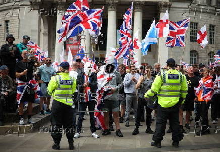 Britain First group hold 'March for Remigration' in Manchester