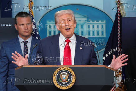 U.S. President Trump meets members of the media at the White House in Washington, D.C