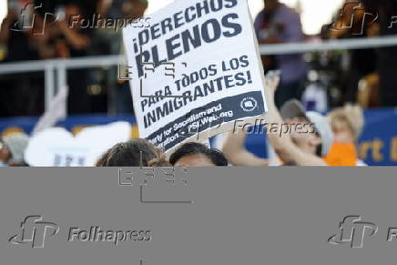 Immigration rights protest in Los angeles