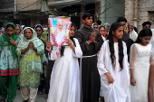 Pakistan's Christian community members attend mass for late Pope Francis