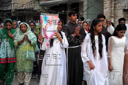 Pakistan's Christian community members attend mass for late Pope Francis