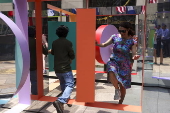 Interactive public art installation by Wade and Leta unveiled at Rockefeller Center