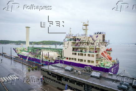 CO2 transport ship Northern Pathfinder docked in Oslo