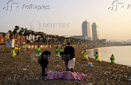 Barceloneta Beach after St. John's night celebration, in Barcelona?
