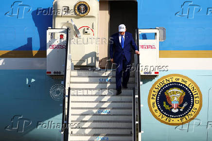 U.S. President Donald Trump arrives at Amsterdam Airport Schiphol