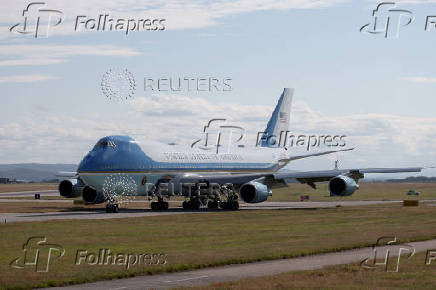 U.S. President Trump departs Scotland