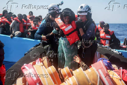 Sea-Watch 5 migrant search and rescue ship rescues migrants at the SAR zone off Libya