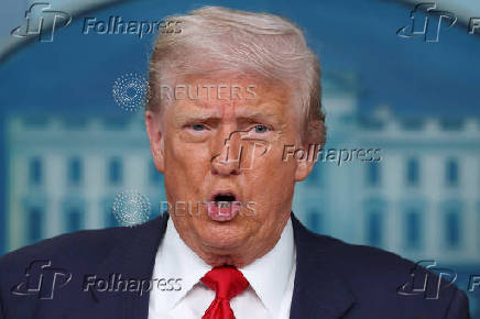 U.S. President Trump meets members of the media at the White House in Washington, D.C