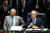 Ricardo Lewandowski e Renan Calheiros na votação da prenúncia