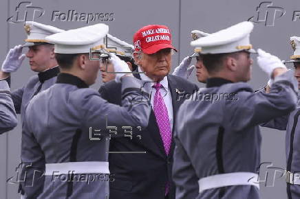 US President Trump delivers commencement address at US Military Academy