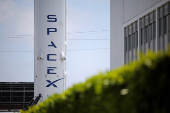 SpaceX headquarters is shown in Hawthorne, California