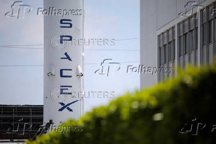SpaceX headquarters is shown in Hawthorne, California