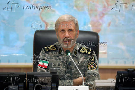 Iranian Army commander-in-chief Amir Hatami attends a meeting in the Iranian Army's War Command Room at an undisclosed location in Iran