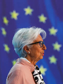 ECB President Lagarde addresses the media, in Frankfurt