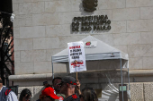 Protesto dos servidores municipais em frente a Prefeitura de São Paulo
