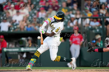 MLB: Los Angeles Angels at Athletics