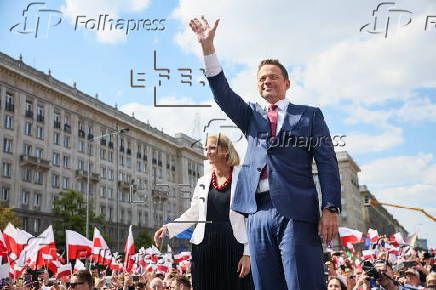 Rally for Polish presidential candidate Rafal Trzaskowski