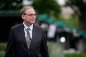 US National Economic Council director Hassett addresses the media in Washington