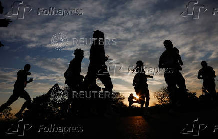 Runner competes in the Comrades Marathon, South Africa
