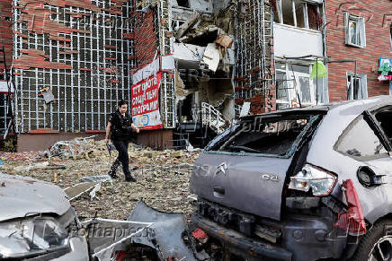 Aftermath of a Russian drone attack in Kyiv