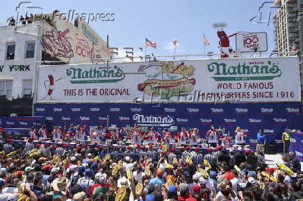 Nathan's Hot Dog eating contest in New York