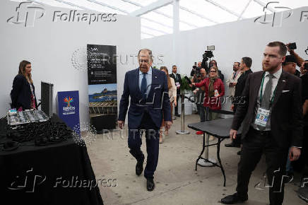 Russia's Foreign Minister Sergei Lavrov holds presser following BRICS summit