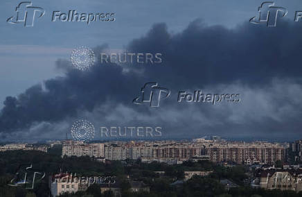 Russian drone and missile strike in Lviv