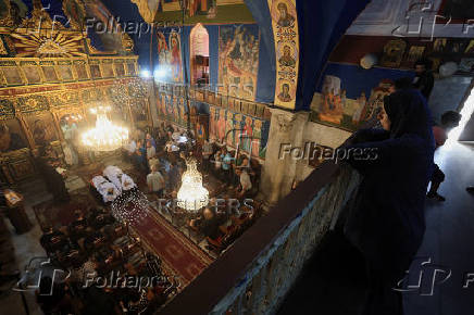 Aftermath of an Israeli strike on the Church of the Holy Family, in Gaza City