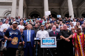 New York City Mayor Eric Adams endorsed  by members of the law enforcement for re-election in New York