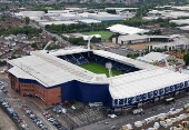 A drone view shows The Hawthorns stadium