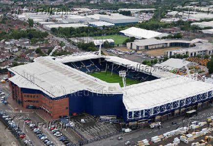 A drone view shows The Hawthorns stadium