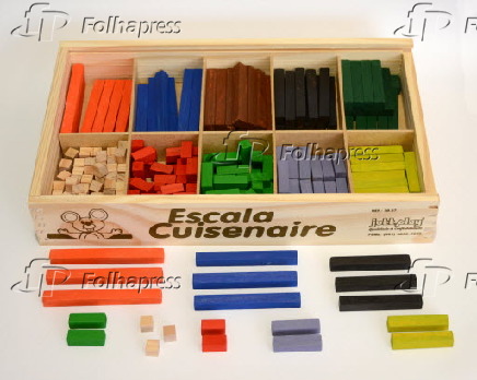 Caixa com barras coloridas para Escala Cuisenaire