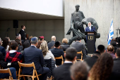 Event to mark the Israeli Holocaust Remembrance Day at Sachsenhausen former Nazi concentration camp outside Berlin