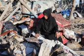 Aftermath of an Israeli strike on an UNRWA school sheltering displaced people, in the Bureij camp in the central Gaza Strip