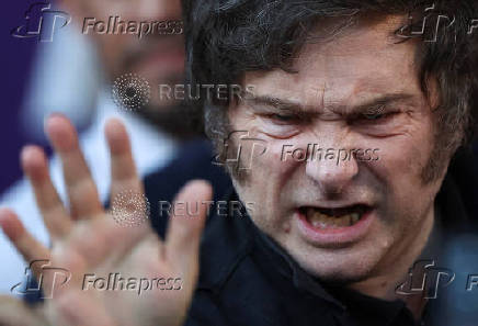 Milei participates in a party rally ahead of the mid-term elections