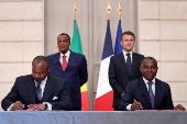 Congolese President Denis Sassou Nguesso visits Elysee Palace in Paris