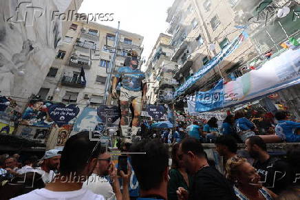 Inauguration of statue dedicated to Diego Armando Maradona in Naples