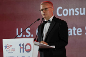 Scott Walker, U.S. Consul General in Shanghai, speaks during American Chamber of Commerce Shanghai (AmCham Shanghai) annual gala